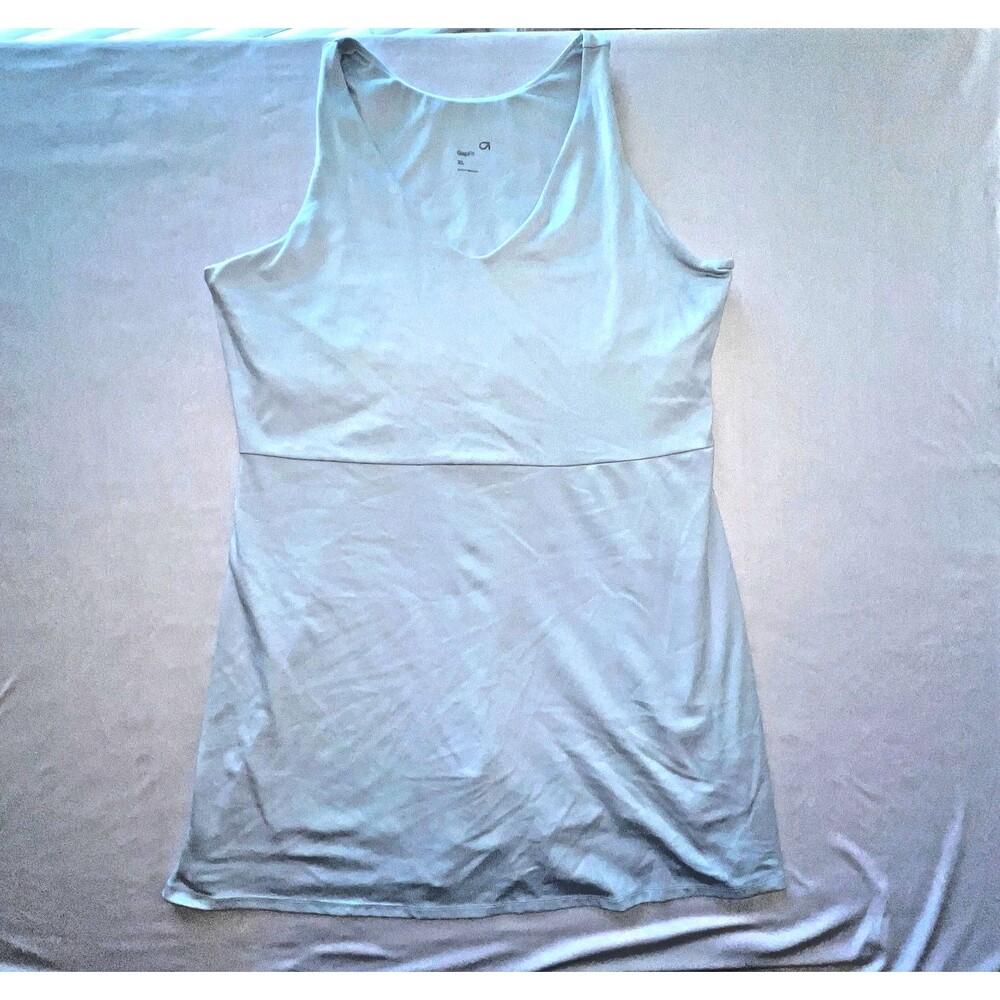 GapFit Womens XL Light Blue Sleeveless Exercise Dress Built In Shorts Stretch